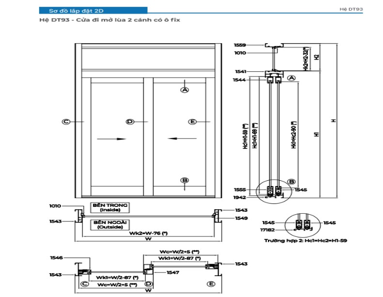 Mặt cắt nhôm DT93