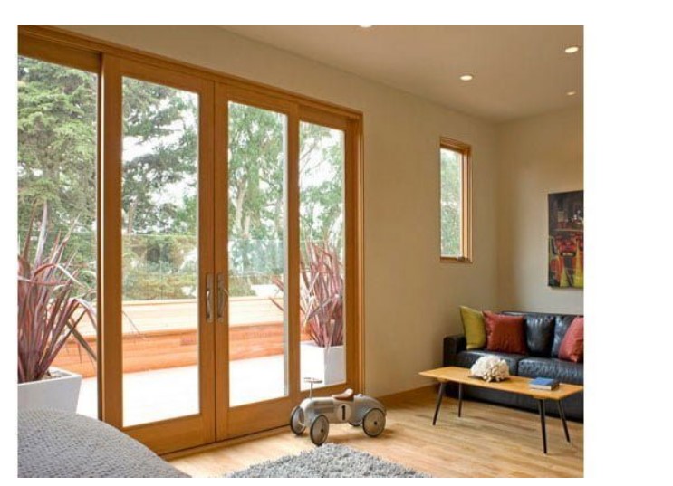 Cửa nhôm vân gỗ sang trọng