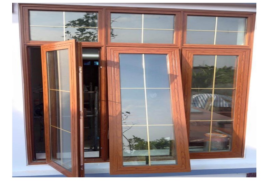 Cửa nhôm vân gỗ sang trọng