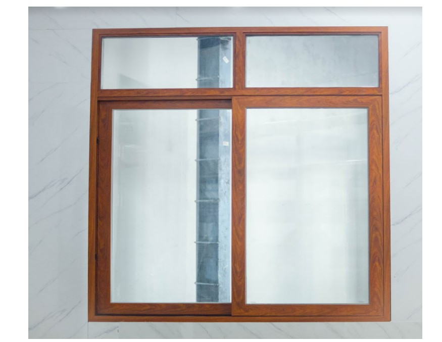 Cửa nhôm vân gỗ 2 cánh