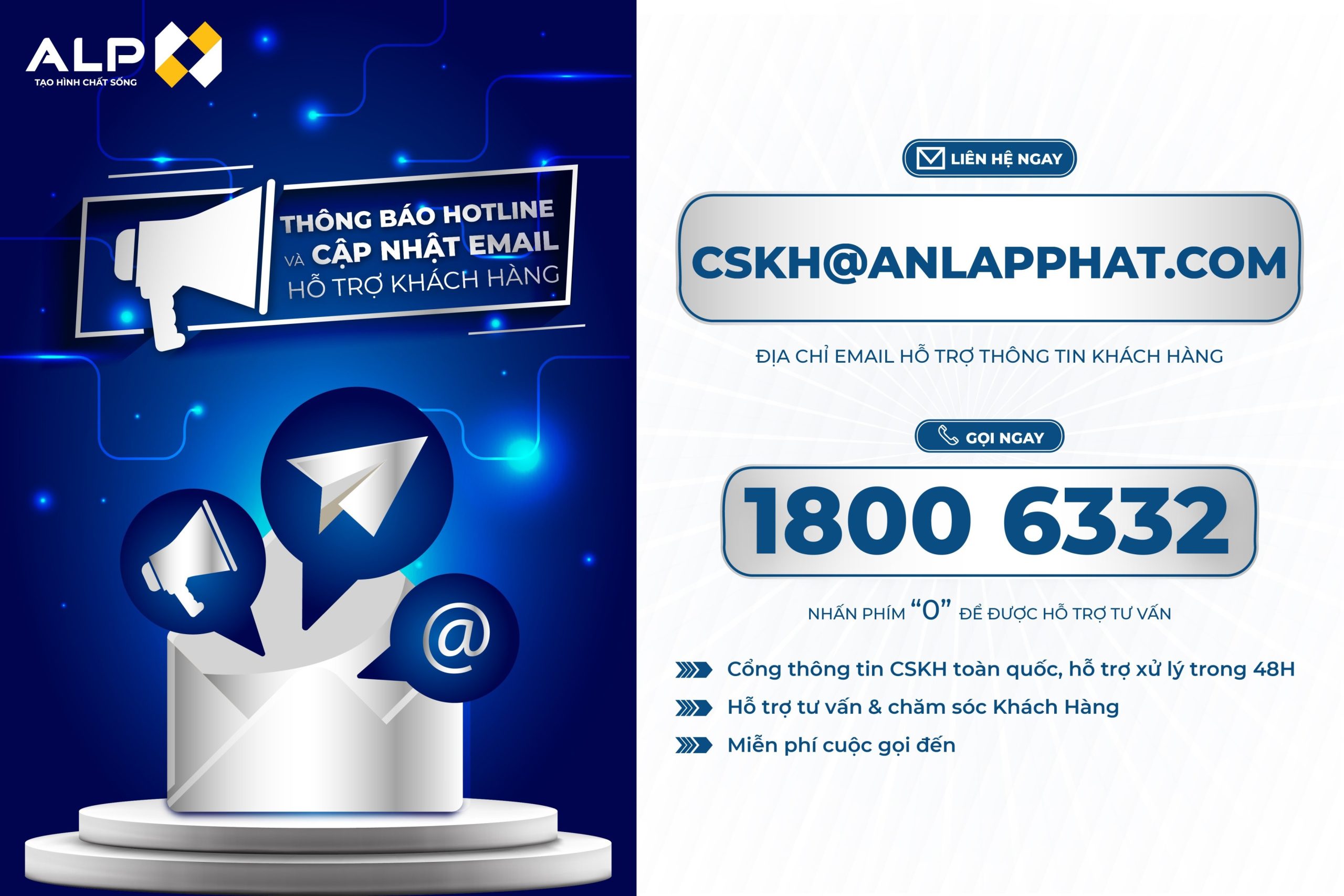 THÔNG BÁO CỔNG THÔNG TIN CHĂM SÓC KHÁCH HÀNG CỦA AN LẬP PHÁT