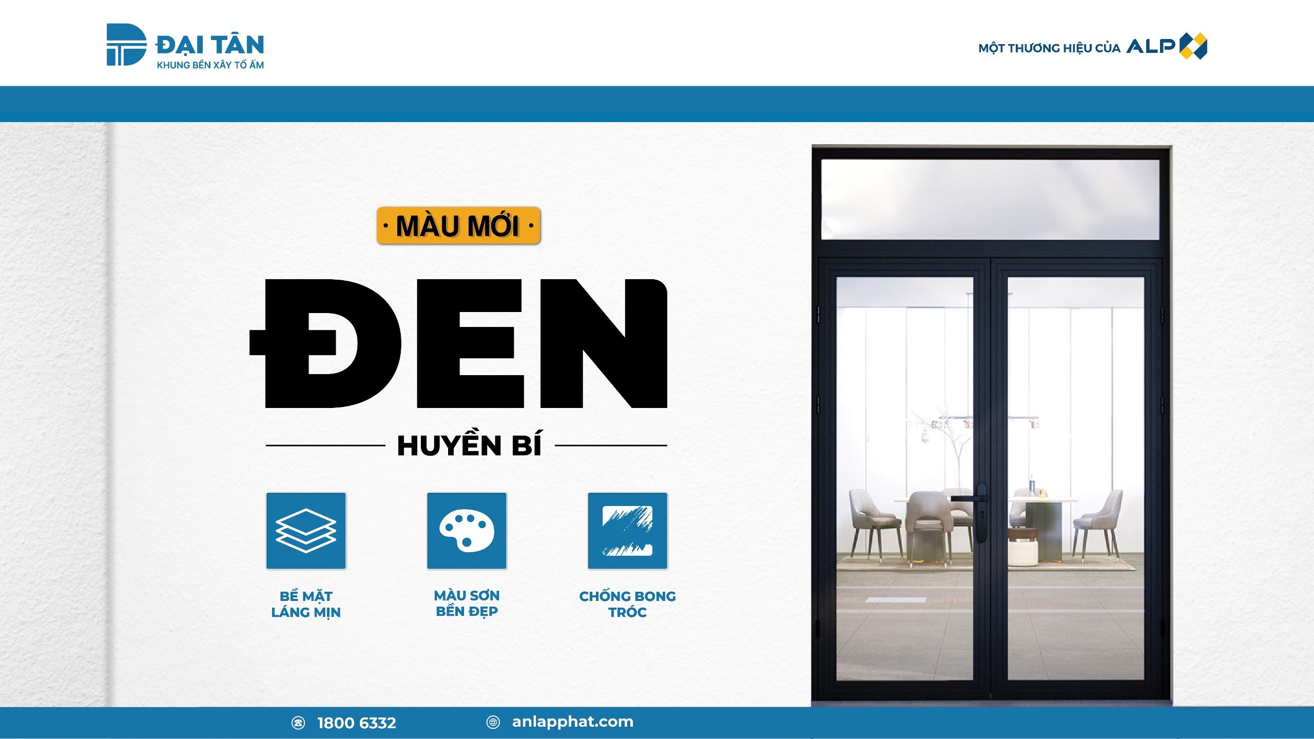 [MÀU MỚI] –  ĐEN HUYỀN BÍ (PD1)  DÀNH CHO SẢN PHẨM DT55 THƯƠNG HIỆU ĐẠI TÂN